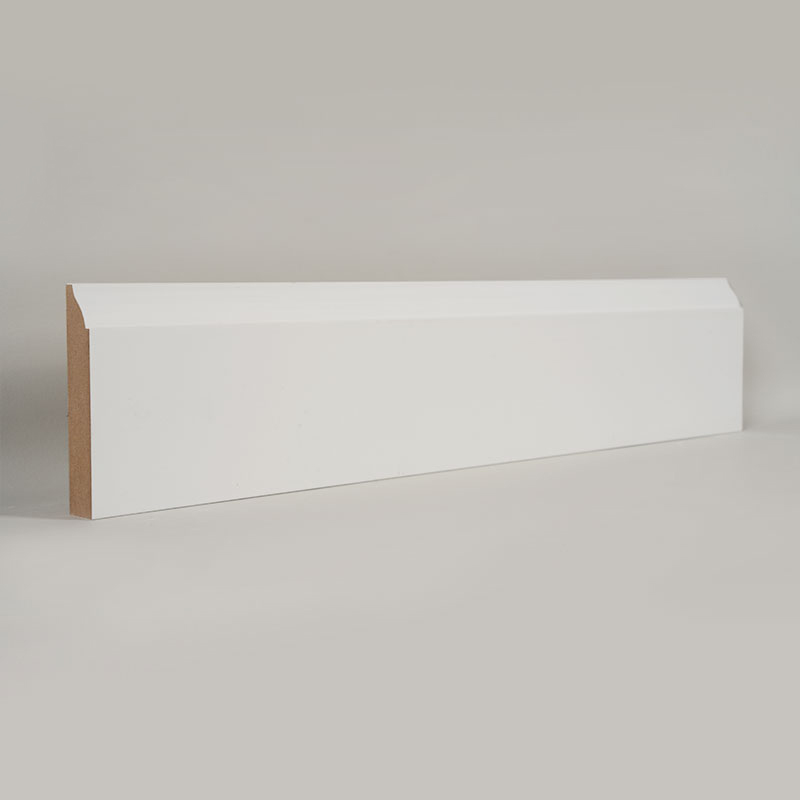 Plinthe MDF (apprêt de remplissage et blanc perle) 3/5' x 3 1/4'
