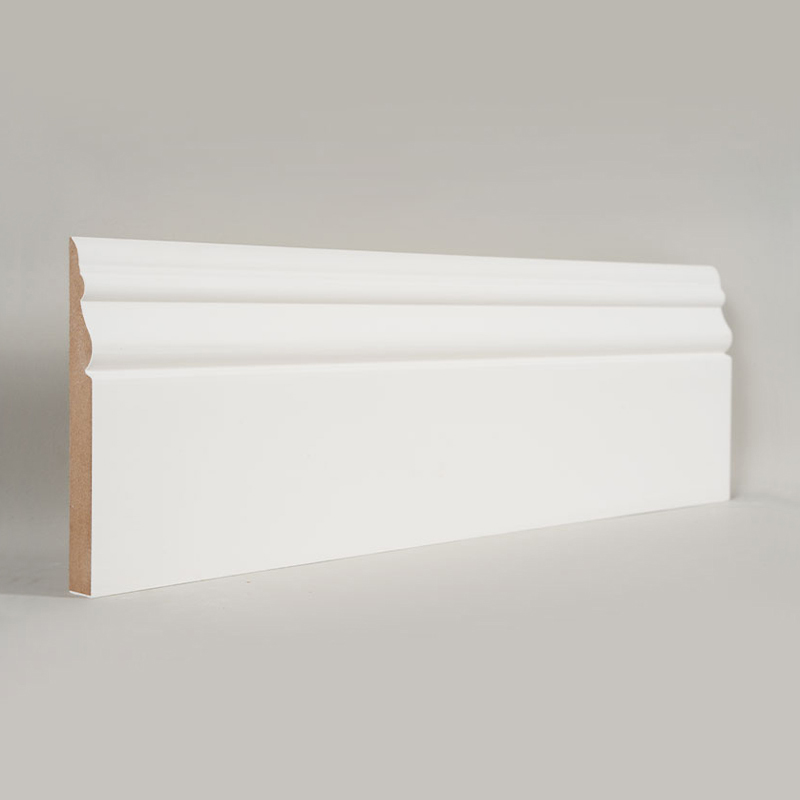 Plinthe MDF (apprêt de remplissage et blanc perle) 3/5' x 5'