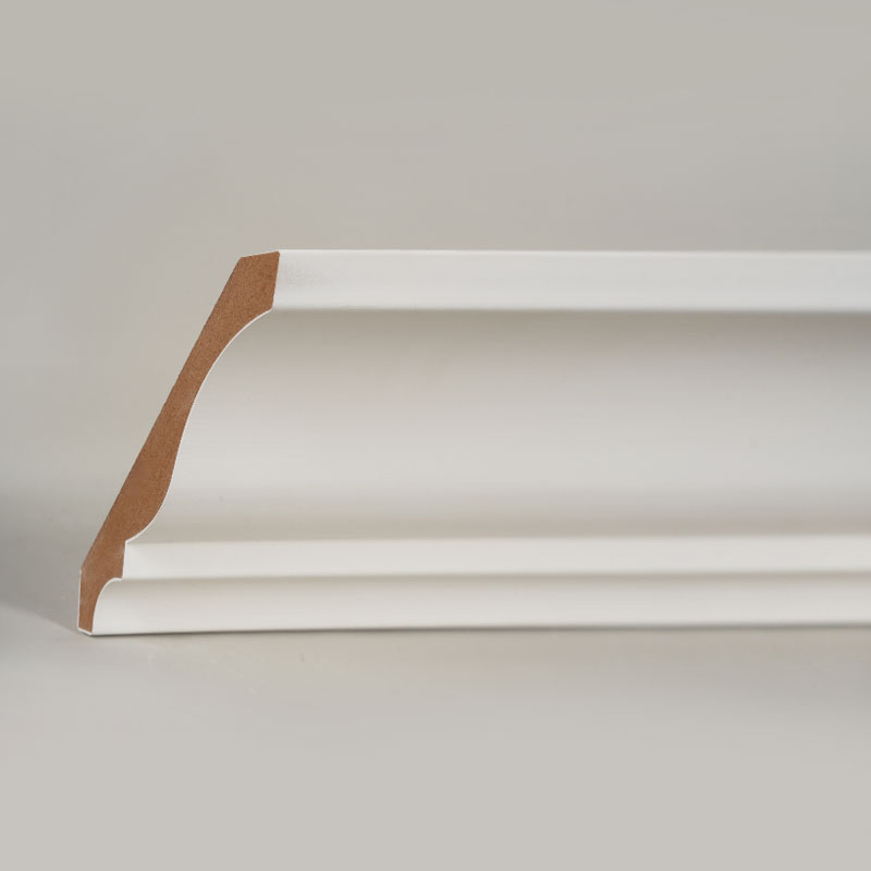 Moulure couronnée en MDF (apprêt de remplissage et blanc nacré) 3/5