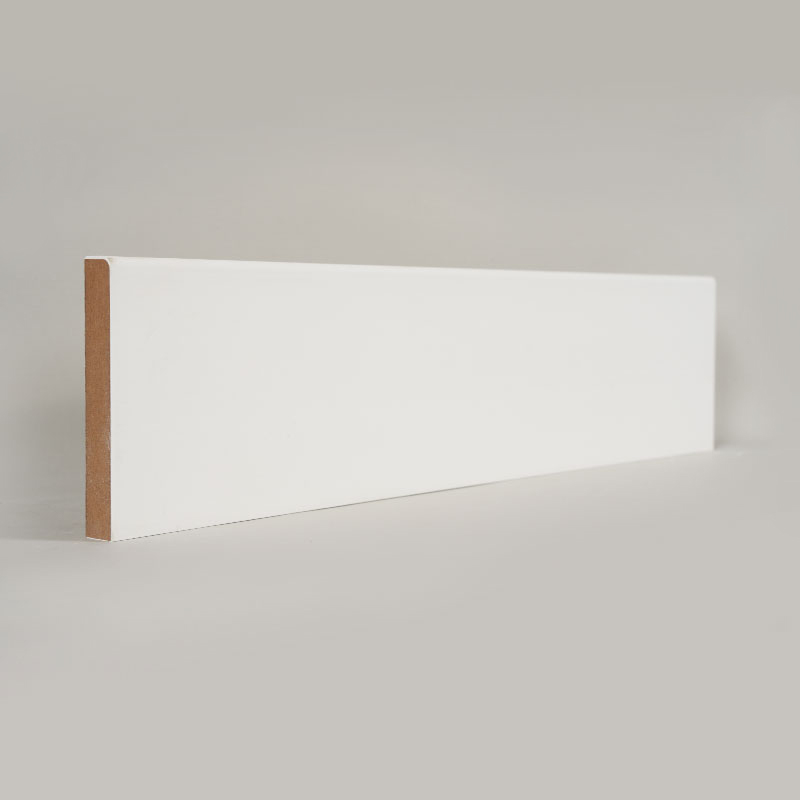 Plinthe MDF (apprêt de remplissage et blanc perle) 1/2' x 3 1/2'