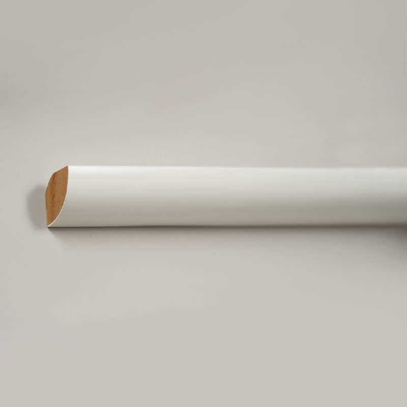 Moulure quart de rond en bois massif (avec apprêt de remplissage) - Blanc 7/8' x 7/8'