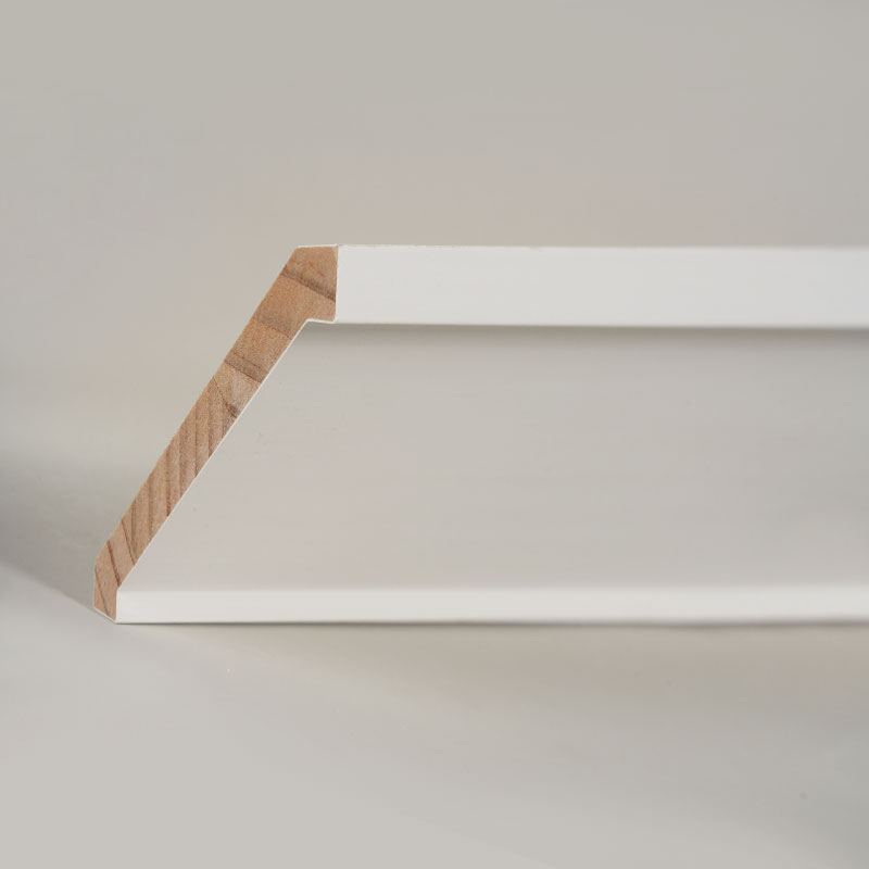 Moulure couronnée en bois de pin (apprêt de remplissage et blanc perle) 3/5
