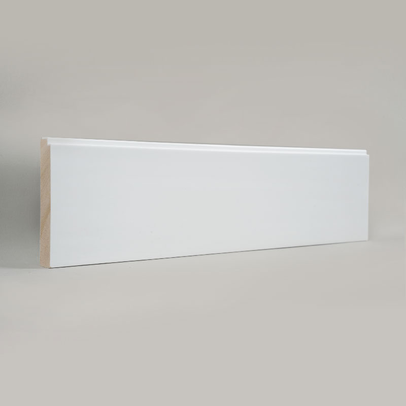 Plinthe en bois de pin (apprêtée et peinte) - Blanc 3/5' x 3 15/16' -A1