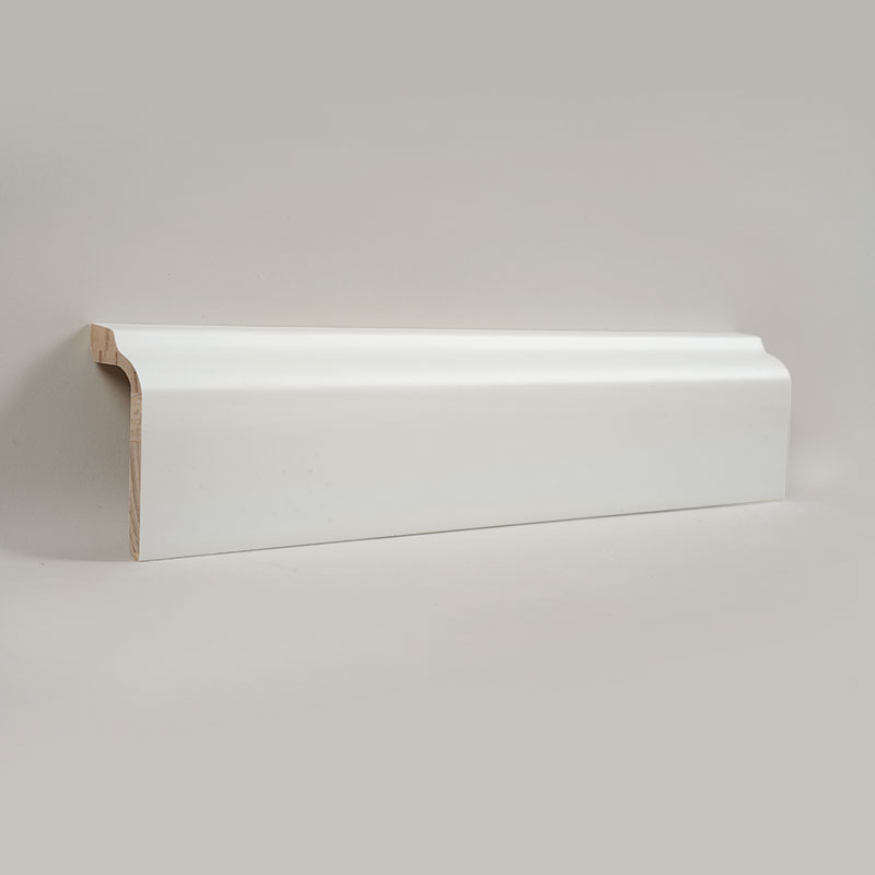 Plinthe en bois de pin (apprêt + peinture) - Blanc 1 3/5'x3 5/9'