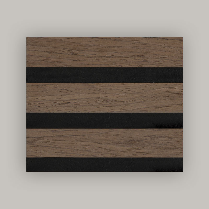 Mur de grille/panneau mural acoustique (placage de bois d'ingénierie simple face enveloppé) – Couleur grain de bois 2400/2700 mm x 600 mm