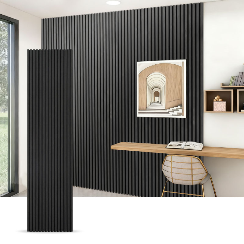 Mur de grille/panneau mural acoustique (enveloppé de PVC sur un seul côté) – Grain de bois/Grain de pierre/Couleur unie 2400/2700 mm x 600 mm