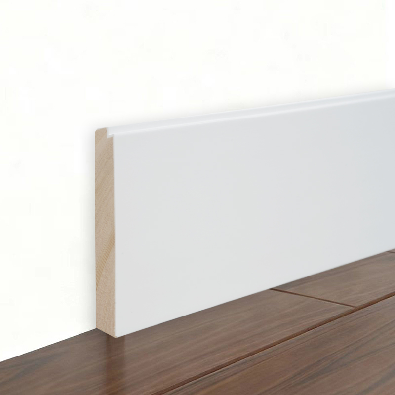 Plinthe en bois de pin (apprêtée et peinte) - Blanc 3/5' x 3 1/6' -A1