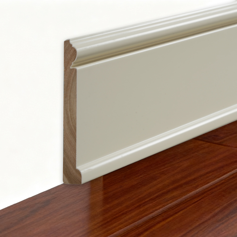 Plinthe en bois de pin (apprêtée et peinte) - Blanc 6/7' x 3 15/16'