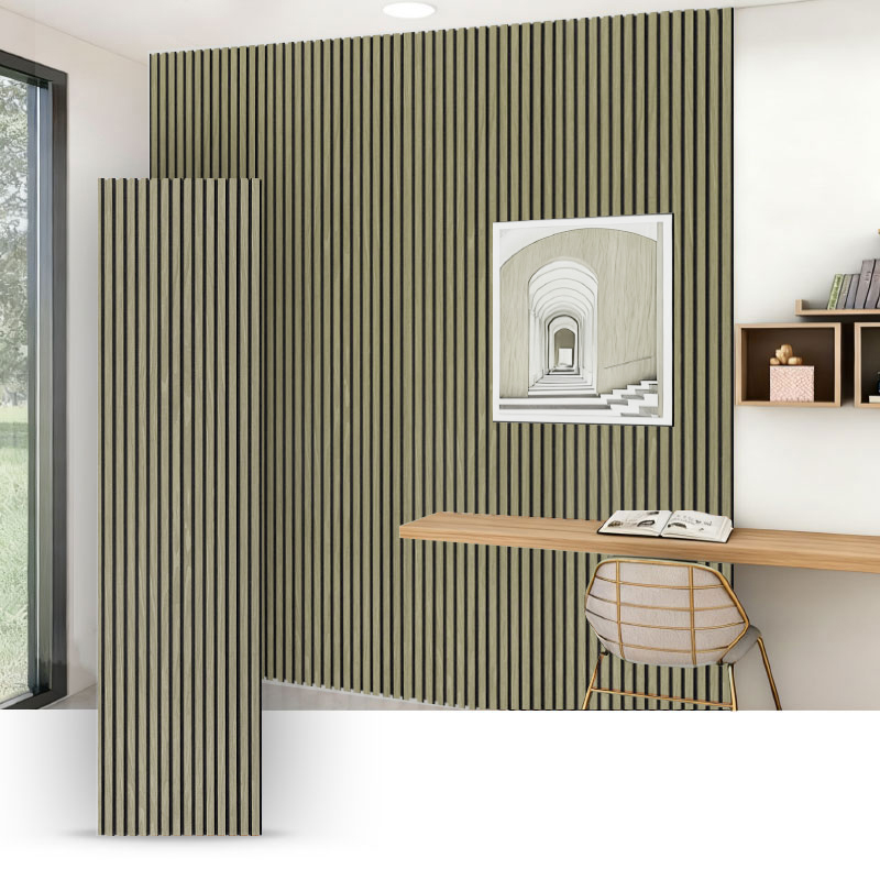 Mur de grille/panneau mural acoustique (enveloppé de PVC sur un seul côté) – Grain de tissu/Grain de cuir 2400/2700 mm × 600 mm