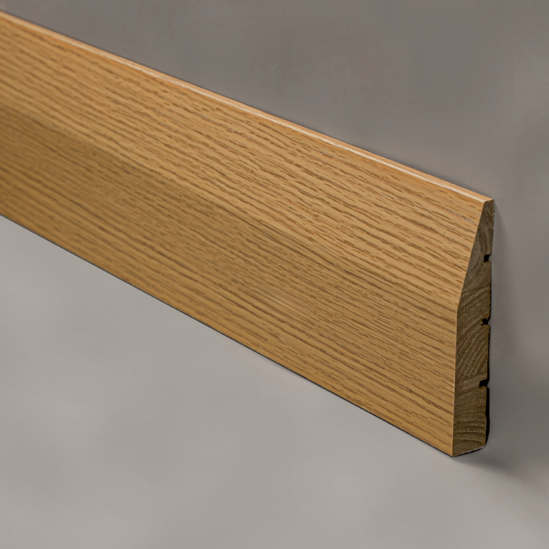 Plinthe en bois massif (enveloppée de placage de chêne rouge + peinture) – Couleur chêne 3/5